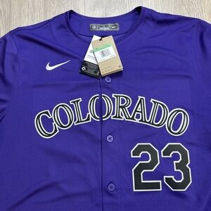 Kris Bryant #23 Colorado Rockies Baseball‎ Jersey size XL MLB Purple New Nike